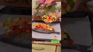 Roasted vegetables Seabass with paprika #ytshorts #fitnessfood  #food