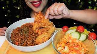 ASMR Fried Chicken, Black Bean Noodles, Kimchi | Eating Sounds | No Talking