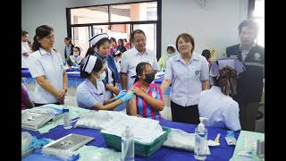 จังหวัดพะเยา kick off กิจกรรมรณรงค์การฉีดวัคซีนป้องกันมะเร็งปากมดลูก HPV ในนักเรียนหญิงโรงเรียนพะเยา