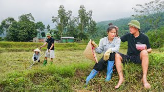 Cuong and Ngan Planting Winter-spring Corn Crops - Catch Field Mice To Sell. Live with nature