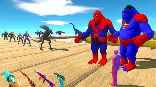 GORO BROTHER SUPERHEROES vs T REX - Animal Revolt Battle Simulator