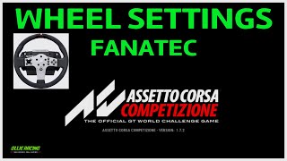 Assetto Corsa Competizione (ACC) Wheel Settings PS4 + PS5 - Fanatec CSL Elite