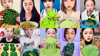 DRY AND STICKY MATCHA ICE EATING ASMR ,RANDOM ASMR🧊