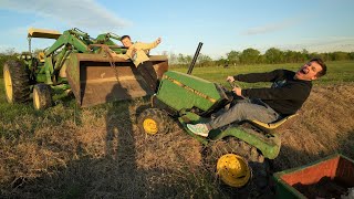 Driving tractors in the rocks and mud | Tractors for kids