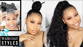 BOMB 5-MIN WASH DAY HAIRSTYLES! ➟ Quick Hair Transformations