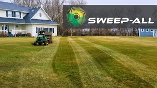 Dethatch Lawn and Clean-Up Pine Cones - Powered Sweeper