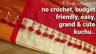 🪡 #12, Hanging bird kuchu || no crochet || 1hr ||  reuse old dupatta or saree || cute-grand-trendy