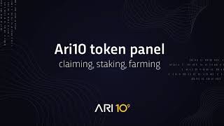 How to use Ari10 token panel?