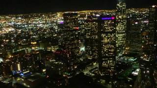 Downtown Los Angeles night flying (HD)