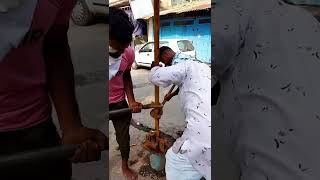 hand pump old pipe removed and new pipe installed(@AmazingVideoforeveryone )