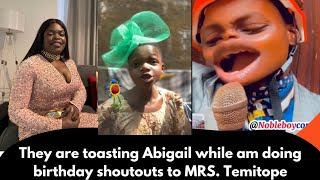 They are toasting Abigail while am doing birthday shoutout to Mrs. Temitope