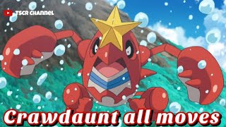 crawdaunt all attacks & moves (Pokemon)@TSCRChannel