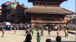 David Beckham plays fotoball with children in Nepal