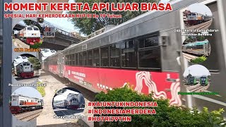 MOMENT KERETA API LUAR BIASA,SPESIAL HARI KEMERDEKAAN HUT RI Ke 79 Tahun🇲🇨🇲🇨💪💪.