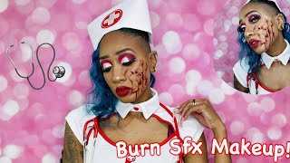 Burn Ward Nurse Halloween Makeup Tutorial | Burn SFX Makeup