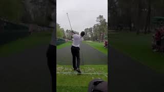 Tiger Woods Masters Practice Round 7 iron hole 16. Video by Jason Magee. 2022#golfswing  #golf