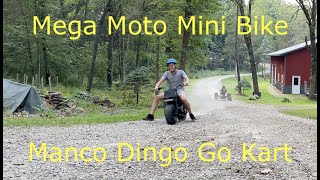 Mega Moto Mini Bike and Manco Dingo Go Kart Fun #ourbighouseinthelittlewoods