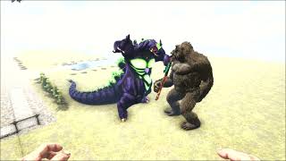 mod  Super Godzilla level 1 VS mod  Titanus Kong level 7 Ark Battles