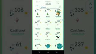 Mostrando meus Pokémon Shiny e 100% no Pokémon GO