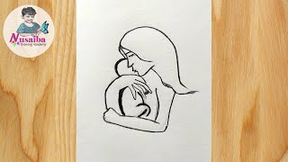 Mothers Day Drawings [Easy Drawing Idea] || Pencil Drawing || Mother Holding a Baby Drawing