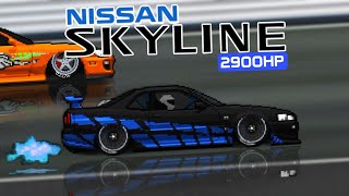 PRO LEAGUE 2900HP Nissan skyline R34 build in pixel car racer | 6.2 seconds | pixel car racer