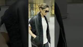 Deepika Padukone, soon to be a mom, looked stylish as she left Mumbai airport on Friday.