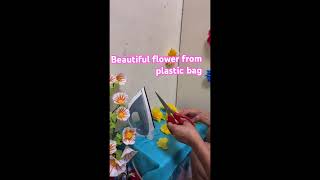 Beautiful flower from plastic bag