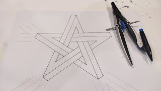 3D Impossible  Pentagram - Star Knot - Geometry Art