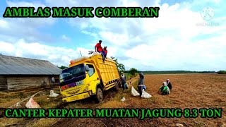 CANTER KEPATER MASUK PARIT MUATAN JAGUNG 8,3 TON // Lampung Tengah