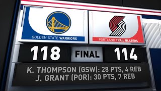 Game Review: Warriors VS Trail Blazers 118-114 *Thompson, 28* Clutch performance | won 2 straight..