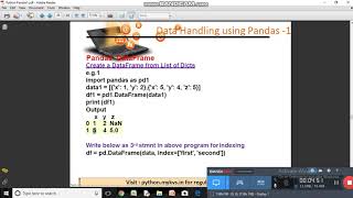 PD- 5 Dataframe from Dictionaries