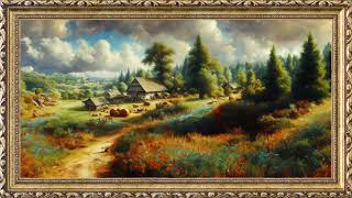 Vintage Style Farm Painting | 8 Hours Framed Painting | TV Wallpaper | 4K