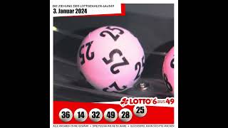 LOTTO 6aus49-Gewinnzahlen von Mittwoch, 03.01.2024