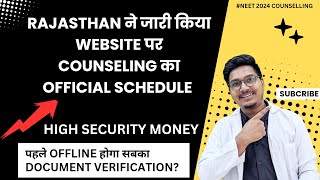 Rajasthan state counselling schedule released on website|| Dr Counsellor Neet