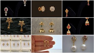 Light Weight Gold Earrings for Baby Girls | Simple Gold Earrings for Girls | Light Weight Earrings