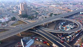 Drone Shot of KWAME NKRUMAH INTERCHANGE - CIRCLE ACCRA | Aerial Shots of Ghana