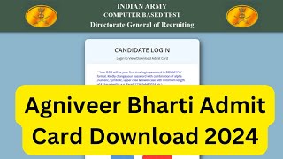 Agniveer admit card download process step by step 2024