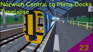 Day 22 | Norwich Central to Mirna Docks Timelapse | Whitecoast City Railway