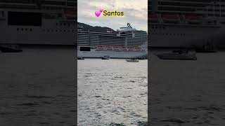 Santos navio cruzeiro MSC Grandiosa linda #santos #mscgrandiosa #navios #naviodecruzeiro #praias