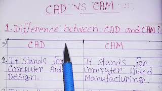 CAD vs CAM in hindi|difference between cad and cam|computer aided design|CAD and cam in Difference.