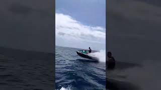 catch waves with the jet ski in Ibiza #jetski #fullgass #funny