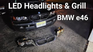 BMW e46 LED Headlights and grill swap