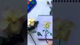 First Art project of 2024🌹 How to paint a Rose #rosepainting