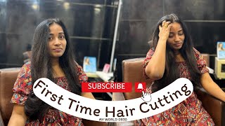 First Time Hair Cutting ✨😉☺️ Video  || hair cut video || @MyWorld0930