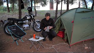 Camping trip with old classic motorcycle - KAWASAKI 800