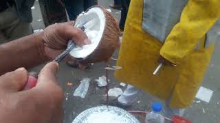 Amazing Street Food Coconut with Fried Rice Coconut & Muri Makha#Streetfood