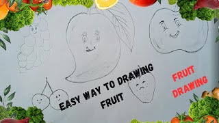 How to draw fruits/fresh fruit drawing/Diffrent type fruit drawing by pancil tutorial fruit drawing