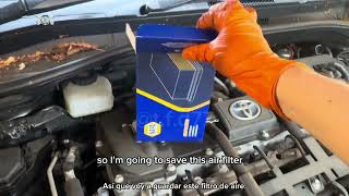 Toyota C-HR Hybrid 2019 oil and filter, air filter change, windshield fluid top up coolant check