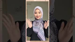 Tutorial Hijab Segiempat Motif link produk ada di video terkait