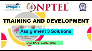 Mooc / Nptel Training and Development || Week 3 Assignment Answers || Humanity || 100% Right || 2023